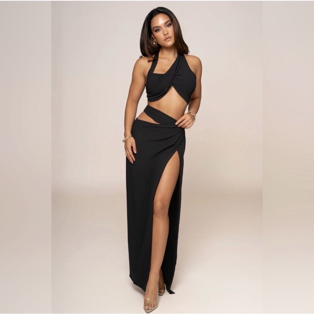JLUXLABEL Black skirt set